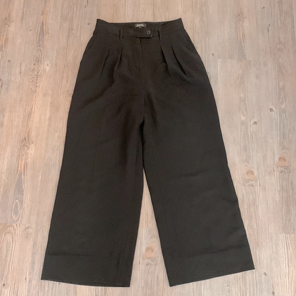 Babaton Women’s High-Waist Wide-Leg Pants - Black Cropped